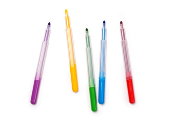 Colorful Felt Tip Pens .Multicolored Felt-Tip Pens .Multicolored Felt-Tip Pens isolated on a white background .