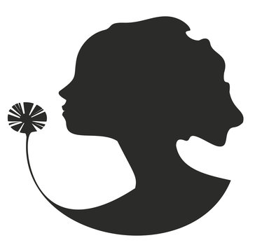 silhouette of woman with long hair