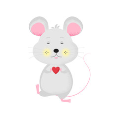 Animal symbol of 2020. Vector illustration