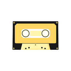 Isolated cassette tape icon. Music symbol