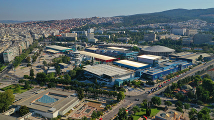 Obraz premium Aerial drone photo of central downtown area of Salonica or Thessaloniki, North Greece