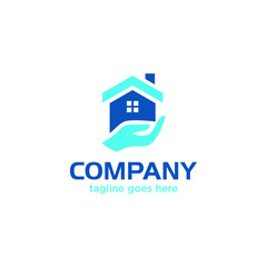 hand and home concept logo ready to use