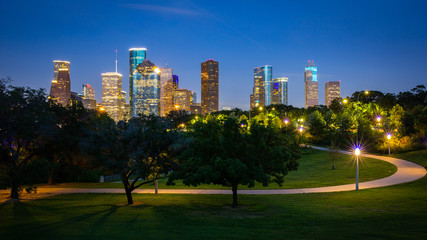 Fototapeta na wymiar High quality image of Downtown Houston skyline in Houston, Texas USA at twilight. 