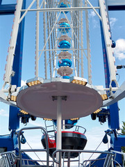 Fototapeta na wymiar Ferris wheel in Grevenbroich in Germany in front of blue sky