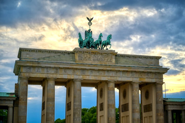 Fototapeta na wymiar The Brandenburg Gate located in Pariser Platz in the city of Berlin, Germany.