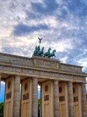 Fototapeta na wymiar The Brandenburg Gate located in Pariser Platz in the city of Berlin, Germany.