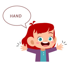 kid pointing body part vector