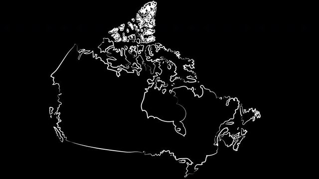 Quebec Canada coloring the map and flag. Motion design.