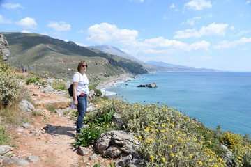 Fototapeta premium WAndern am Prevelistrand auf Kreta
