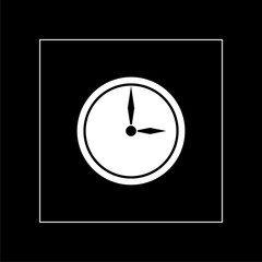 Clock icon isolated on black background