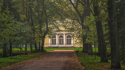 an old mansion in the city Park on a summer day