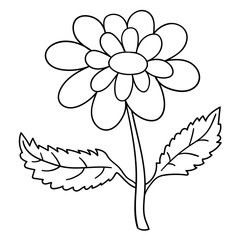 Obraz premium Colorful fantasy doodle cartoon flower isolated on white background. Vector illustration. 