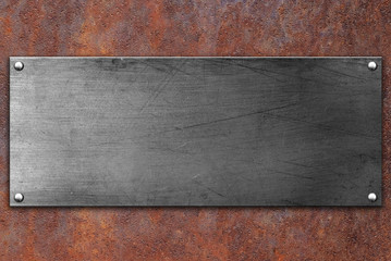 Metal sign plate rusty background - 285983444