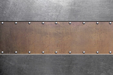 Metal plate with rivets - 285983452