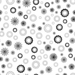 Seamless pattern of geometric shapes on a white background.