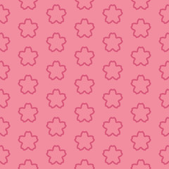 Abstract minimal floral pattern. sakura flowers ornament illustration