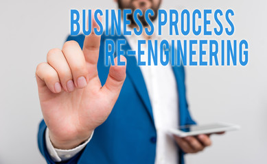 Conceptual hand writing showing Business Process Re Engineering. Concept meaning the analysis and...