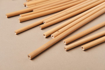 Bamboo Drinking Straw. Zero waste Reusable Bar Equipment for Drink Cocktails, Water or Lemonade