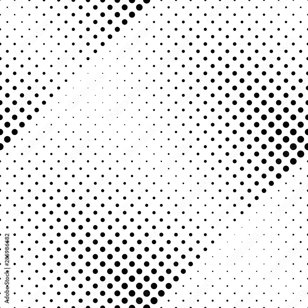 Poster seamless dot pattern background design - abstract monochrome vector graphic from circles