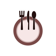food flat icon on square internet button