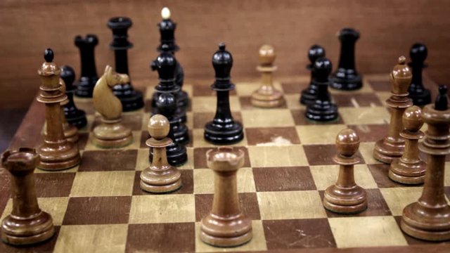 Chess match. The White wins