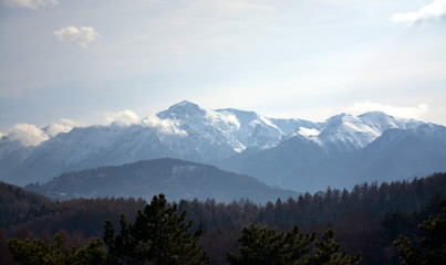 Naklejka na ściany i meble Retezat mountains seen from afar