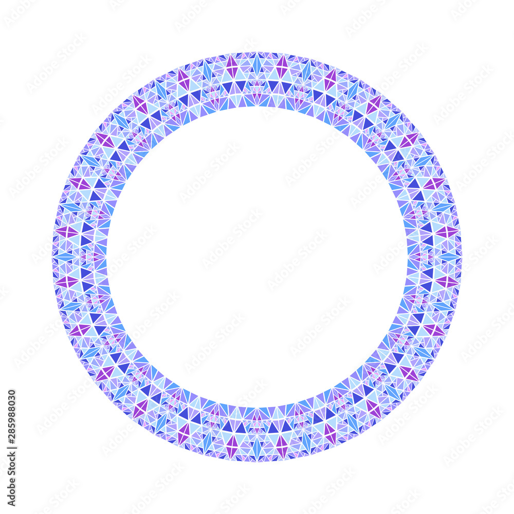Poster geometrical colorful abstract triangle tile wreath - circular polygonal vector design element