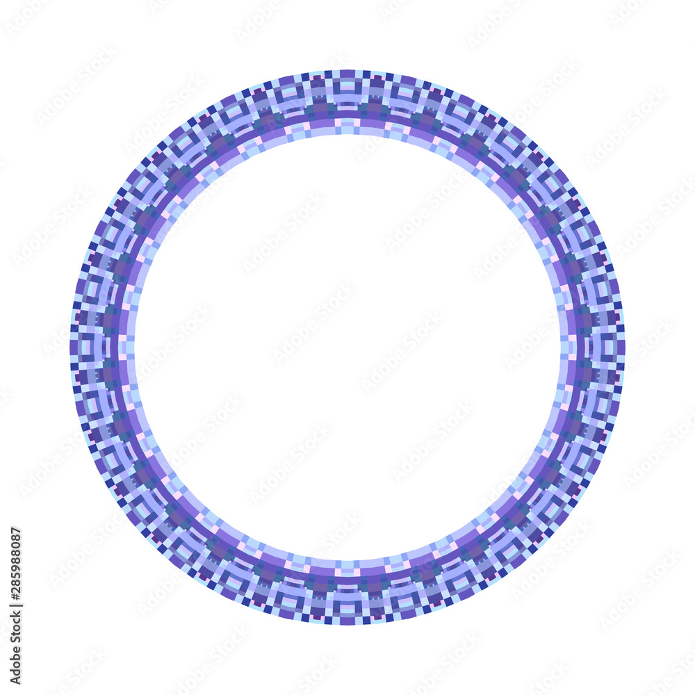 Poster geometrical tiled mosaic circle border - ornamental colorful vector element
