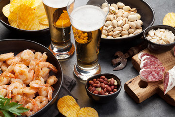 Draft beer and snacks