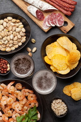 Draft beer and snacks