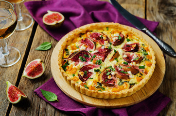 Pumpkin ricotta Basil Figs tart