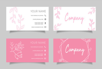 Feminine modern creative business card and name card,horizontal simple clean template - Vector