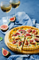 Pumpkin ricotta Basil Figs tart