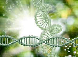 Abstract image of dna chain on a blurred background.