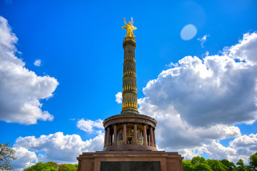The Victory Column located in the Tiergarten in Berlin, Germany.
