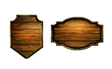 Vector realistic illustration of wooden signboard
