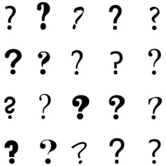 set of marks isolated on white background