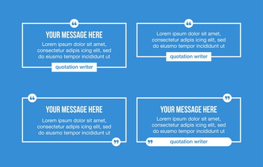 Innovative set vector quotation template in quotes against the B