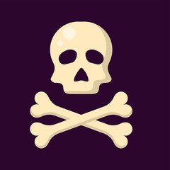 skull and crossbones on a dark background