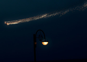 White Firework Plane Trail