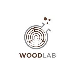 wood laboratory symbol logo design vector template.Research of wood illustration	