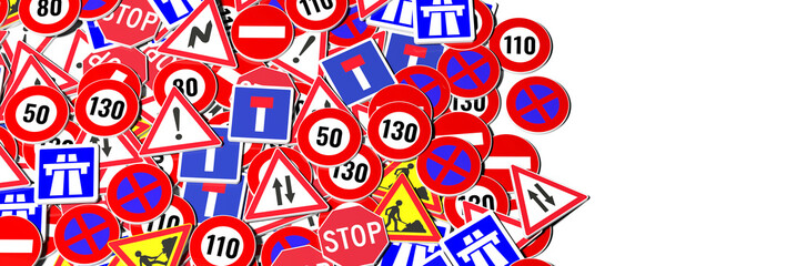 Bannière panneaux routiers européens © Fox_Dsign