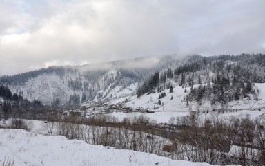 Fototapeta na wymiar winter landscape from Bucovina - Romania