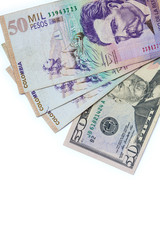 Exchange rate between US dollar and Colombian peso in 2019. More than 3000 pesos each dollar