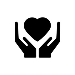 Heart in the hand icon logo