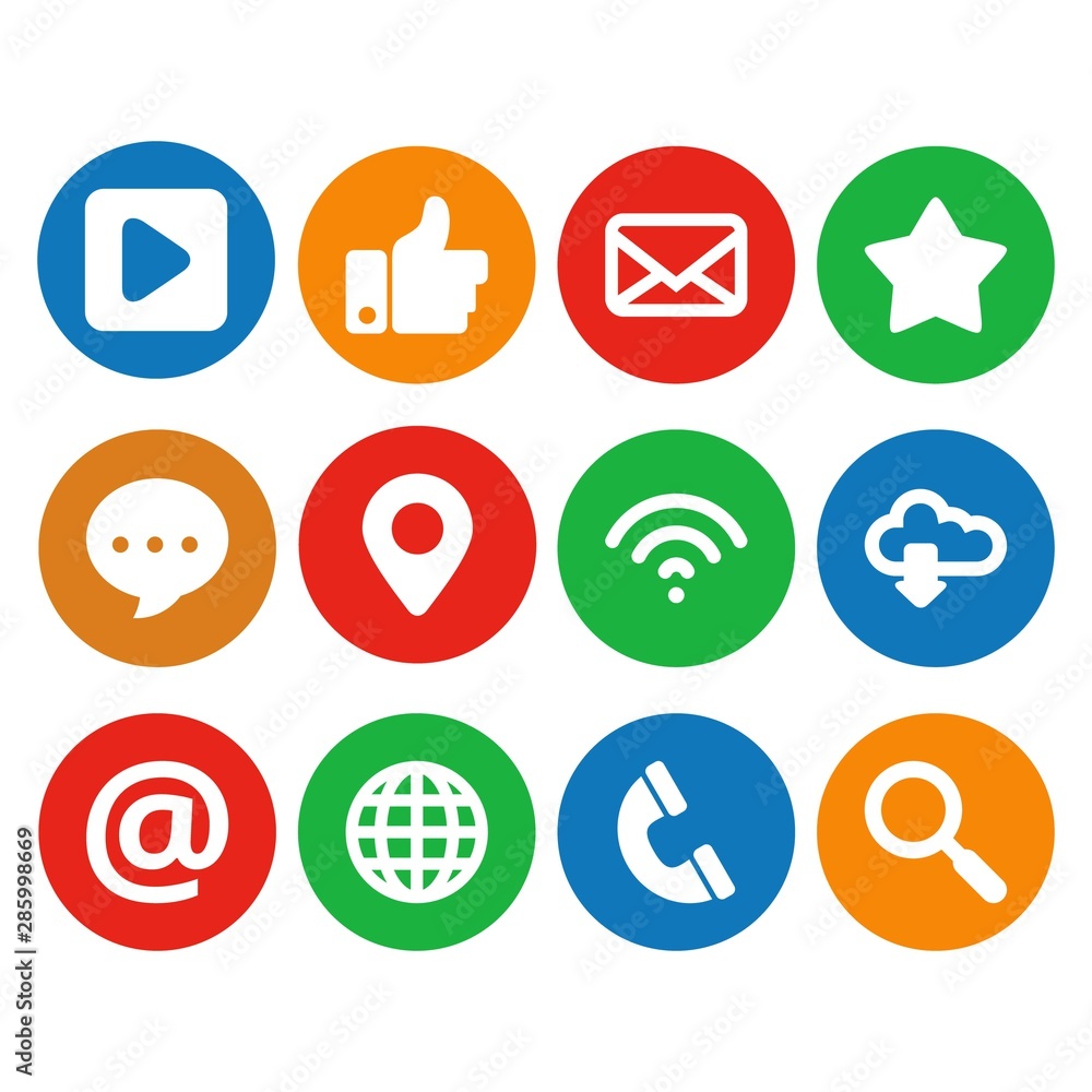 Poster set of web icon flat design