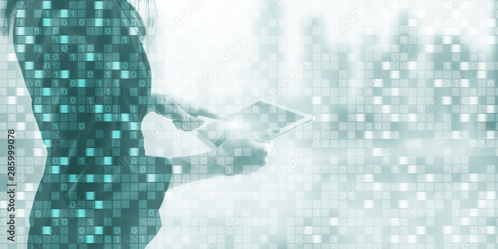 Poster digital background matrix information technology and internet concept