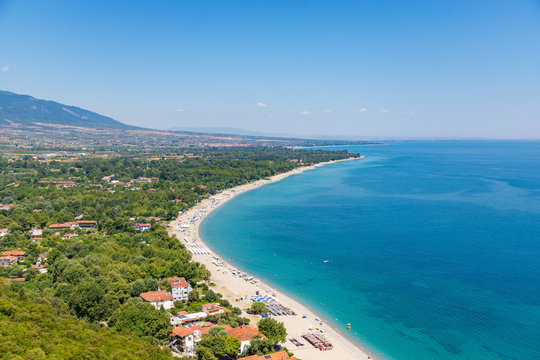 Aerial view from the castle of Platamon, Pieria, Macedonia, Greece