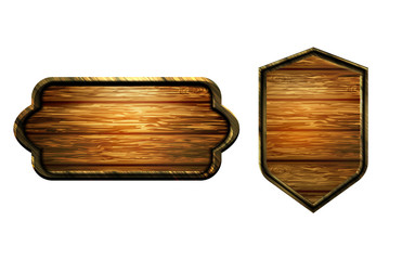 Vector realistic illustration of wooden signboard