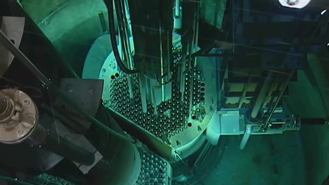 A nuclear reactor core is cooled.